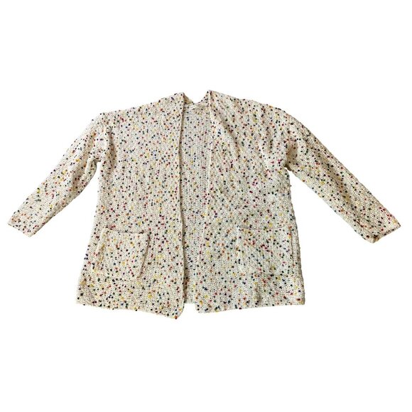 Moon & Madison Multicolor Speckled Knit Cardigan Medium - Picture 1 of 10